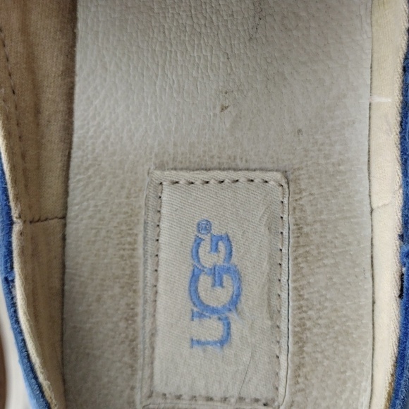 Ugg Australia Caleel Blue Leather Upper Round Toe Espadrille Slip On Mule Shoe - Picture 10 of 16